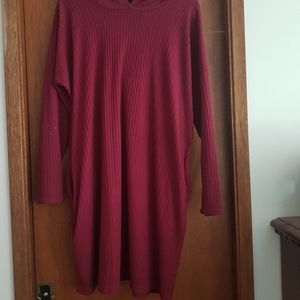 Casual knit dress with a hoodie